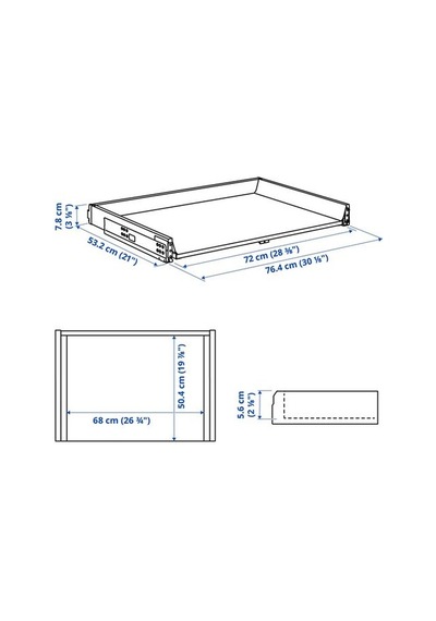 Ikea Maxımera Mutfak Çekmecesi, Beyaz, 80x60 Cm, Alçak