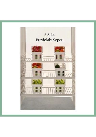 Bşkvirgo 6 Lı Buzdolabı Organizeri Düzenleyici Çok Amaçlı Dolap Düzenleyici Beyaz 12x30x14 Cm-dny0008-6 Bsk2026