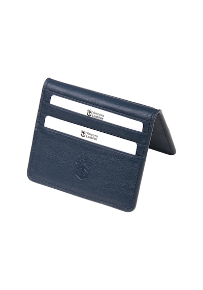 Ancora Leather Hakiki Deri Para Bölmeli Çıtçıtlı Portföy-unisex-26210 Lacivert