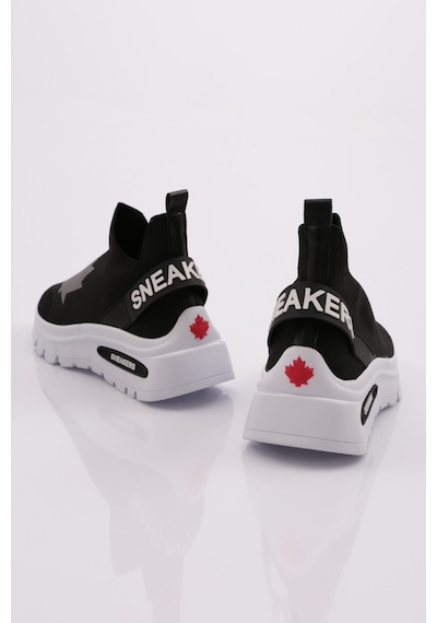 Dgn 070 Kadin Yazili Sneaker 070-2252-R1534 Siyah