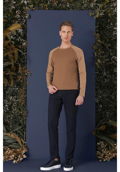 Efor Ts 872 Slim Fit Cappucino Spor T-shirt Kahverengi
