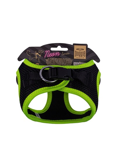 Doggie Havalı Dokuma Neon Serisi Küçük Irk Göğüs Tasması Sarı XS- Sarı