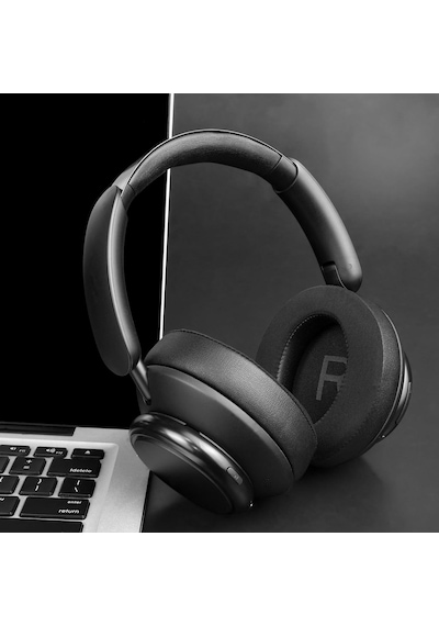 Anker Soundcore Space Q45 İle Uyumlu Soğutucu Jel Kulaklık Pedi - İpeksi Serin Kumaş Ve Hafızalı Köpük Memory Foam Kulaklık Süngeri Soğutucu Jel - Kumaş