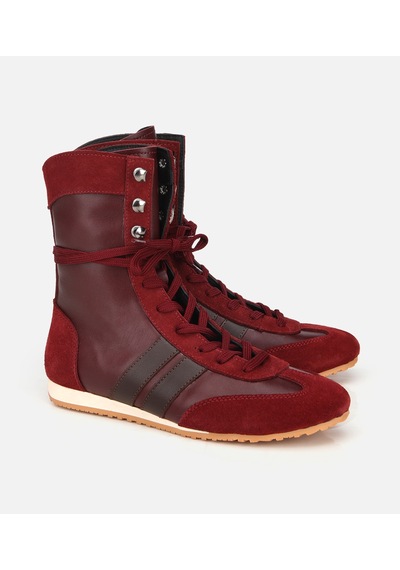 Hotiç Kadın Deri Bordo Sneaker Comfort Düz Bot 01boh315780a784 01boh315780a784 Bordo