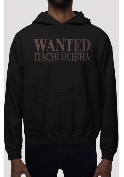 Sevbano Wanted Itachi Uchiha One Piece Anime Sırt Baskılı Unisex Oversize Siyah