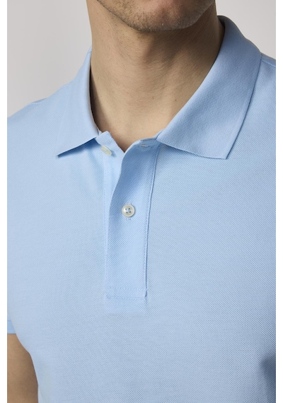 Tudors Erkek Regular Fit Klasik Kesim %100 Pamuk Düz Pike Mavi Polo Yaka Tişört-33011 Mavi