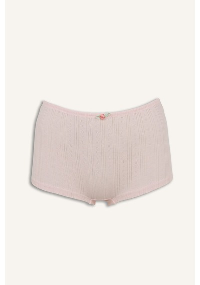 Defacto %100 Pamuk Fitlli Elastik Bel Fiyonk Detaylı Boxer H3650ax26sppn447 Pembe-pn447