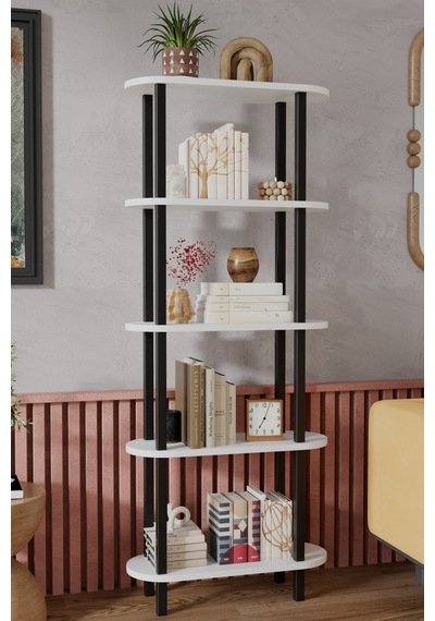 Soft 5 Katlı Modern Kitaplık Dekoratif Çok Amaçlı Kitaplık Ve Organizer Çok Raflı Düzenleyici - Beyaz Beyaz Soft 5 Katlı Modern Kitaplık Dekoratif Çok Amaçlı Kitaplık Ve Organizer Çok Raflı Düzenleyici - Beyaz Beyaz