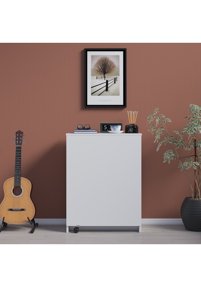 Asra Trend Fonksiyonel Kitaplık MD002 %100 MDF Katlanır Çalışma Masası Beyaz