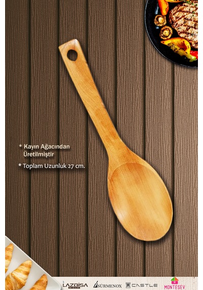Doğal Diş Budak Ağacı Standlı Ahşap Kayın Ağacı Kaşık Seti Yemek Kaşık Seti Ahşap Kaşıklık 6 Parça Ahşap