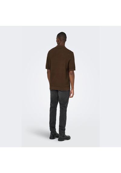 Only & Sons Menu Structure Erkek Kahverengi Polo Tişört 22038171-psl