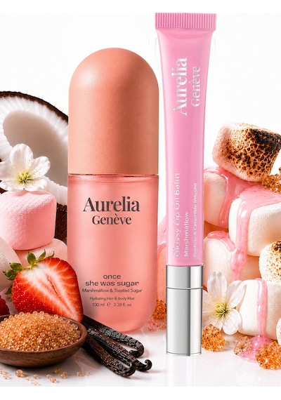 Wear Your Sweet Obsession - Peptit & Seramid İçeren Nemlendirici Soft Pembe Lip Balm & Marshmallow Ve Karamelize Şeker Kokulu Saç & Vücut Misti