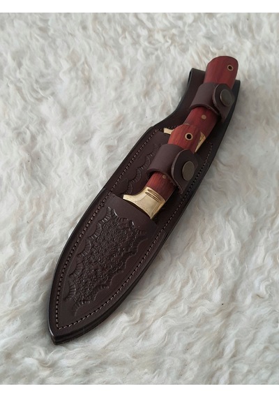 Takım Bushcraft Kamp ve Avcı Bıçağı Kahverengi
