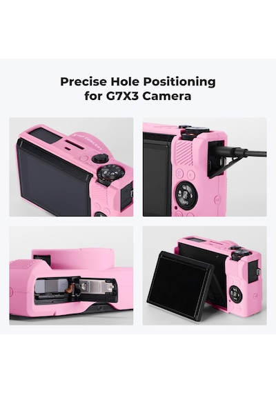 K&f Concept K&f Canon G7x Mark Iıı Uyumlu Silikon Kılıf + Ekran Koruyucu / Pembe Pembe