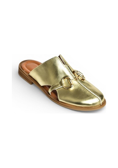 Fox Shoes U944150403 Altın Hakiki Deri Önü Kapalı Kadın Terlik Fox Shoes U944150403 Altın Hakiki Deri Önü Kapalı Kadın Terlik