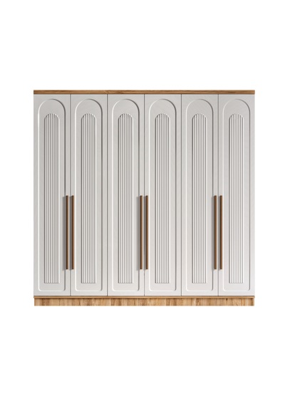 Flora 6 Kapaklı Komple Mdf Gardırop - Elbise Dolabı