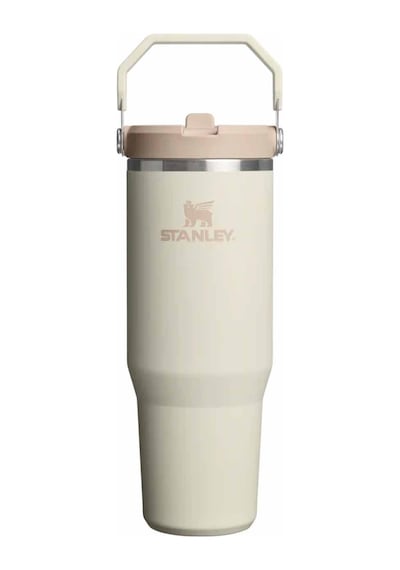 4 Adet Stanley The Iceflow Flip Straw Pipetli Termos Cream 0.89 Litre Çok Renkli