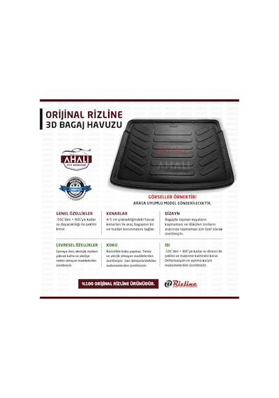Rizline Audi Q2 2015 Sonrası 3D Bagaj Havuzu - 3D Oto Paspas Set 554407730