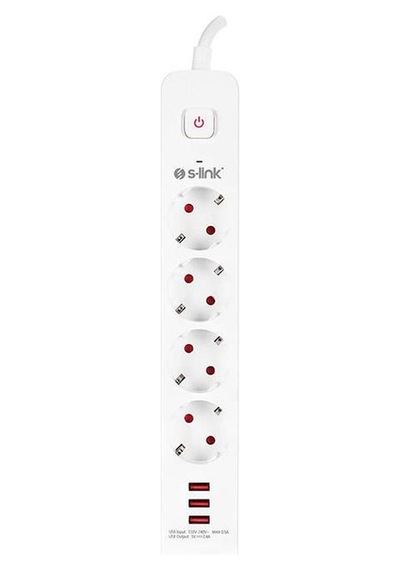 S-link Spg403u 1.5 Metre 4lü Anahtarlı Akım Korumalı Usb Girişli 1.5 M