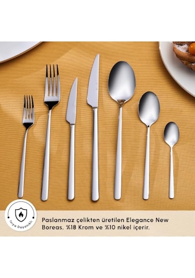 Boreas Platin 12 Kişilik 84 Parça Çatal Kaşık Bıçak Takımı Diğer
