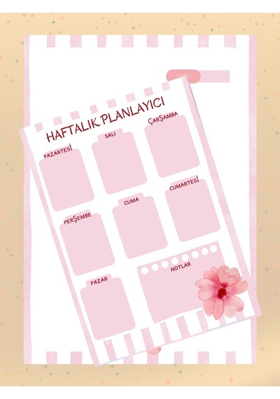 Çiçekli Haftalık Planlayıcı Seti A4-a5 Boyutunda Planner Notebook Blok Okul Çok Renkli