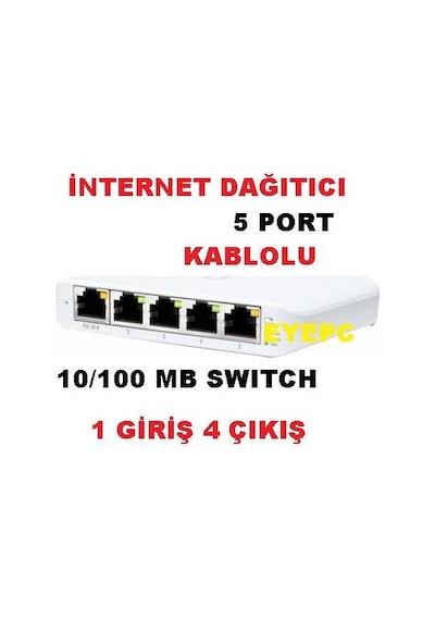 5 Port İnternet Switch Çoğaltma Çoğaltıcı Modem Pc Arası Çoklayıc