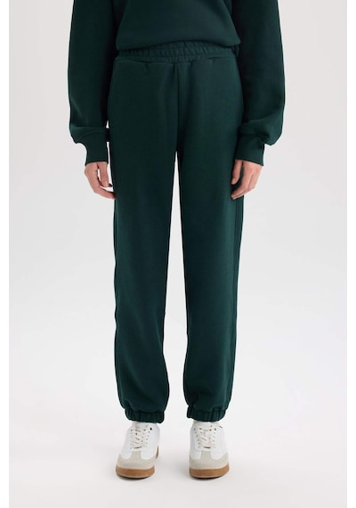 Defacto Standart Boy Beli Paçası Lastikli Cepli Basic Düz Kalın Kumaş Jogger Eşofman Altı D9934AX24WNGN465 Yeşil