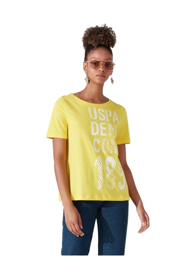 U.S. Polo Assn. Kadın Bisiklet Yaka Tişört 1570800 Sari