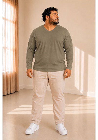 Sngl Tekstil Erkek Büyük Beden Oversize Uzun Kollu V Yaka T-shirt 3xl 4xl 5xl 6xl 7xl 8xl 9xl Haki Sngl Tekstil Erkek Büyük Beden Oversize Uzun Kollu V Yaka T-shirt 3xl 4xl 5xl 6xl 7xl 8xl 9xl Haki
