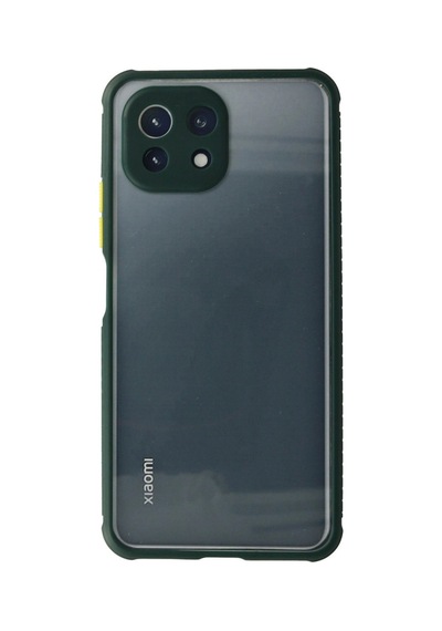 Mi 11 Lite Kılıf Miami Şeffaf Silikon - Koyu Yeşil İtdark31698