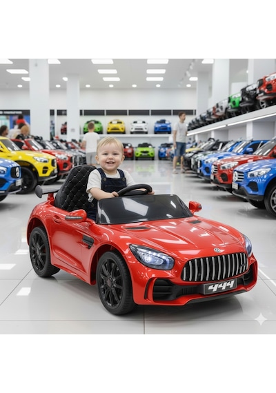 444 Gtr Sport Akülü Araba 12v Uzaktan Kumandalı Babyhope Mercedes Kırmızı