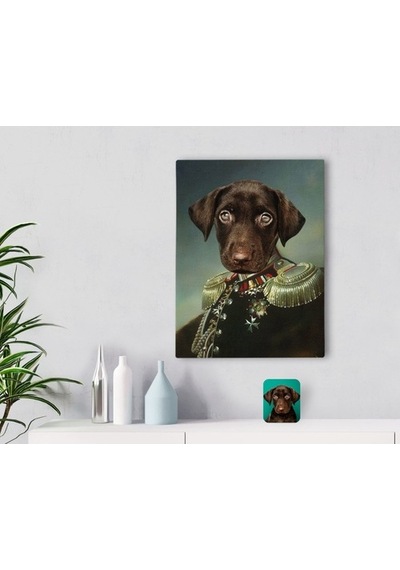Kişiye Özel Evcil Dost Rönesans Tasarımlı Kanvas Tablo 30X50Cm-3