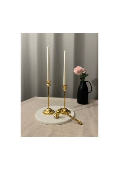 Rustik Gold 2'li Şamdan & Mum Söndürücü Seti Gold - 806007901 Gold