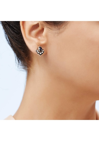 Altınbaş Elmas Safir Küpe N11.184