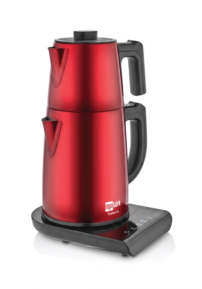 Egetürk TeaDem Vox Konuşan Dokunmatik Çay Makinesi Mama Suyu Hazırlama 1850W 1.7L Kettle 1.2L Demlik Kırmızı