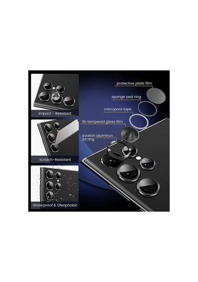 For Samsung Galaxy S23 Ultra Kamera Lens Koruyucu Gümüş Ekran Koruyucu Ped 2 Adet