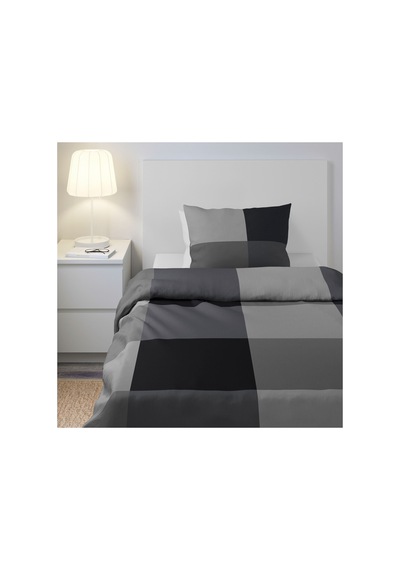 Ikea Brunkrıssla Tek Kişilik Nevresim Takımı 150 X 200 Cm Koyu Gri - Siyah Çok Renkli