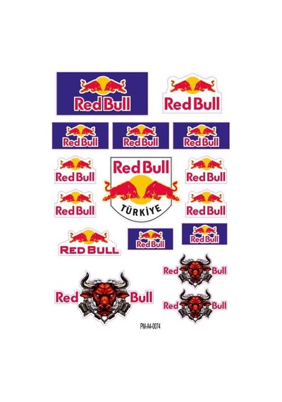 Motosiklet Sponsor Redbull Tasarım A4 Çoklu Sticker Seti Diğer