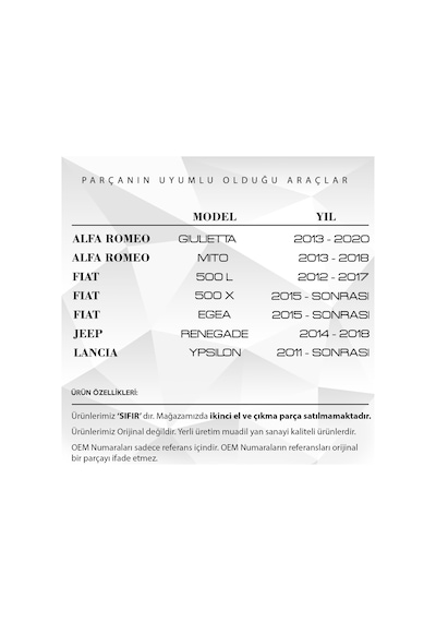 Alfa Romeo Giulietta, Fiat Egea için Tavan Anten Çubuğu