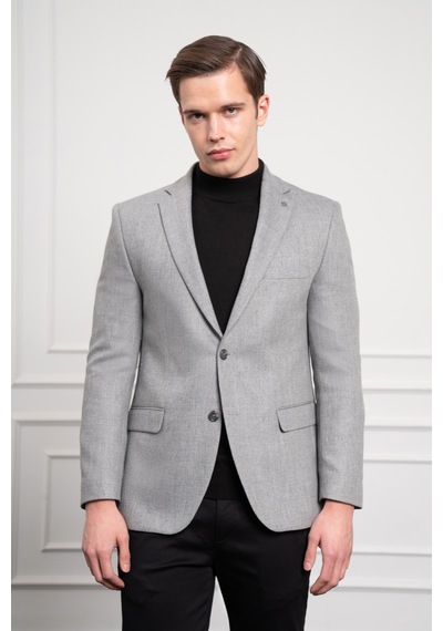 Morven Erkek Gri Yünlü Desenli Dynamic Fit Rahat Kesim Mono Yaka Ceket 25ks002007100 Gri Morven Erkek Gri Yünlü Desenli Dynamic Fit Rahat Kesim Mono Yaka Ceket 25ks002007100 Gri