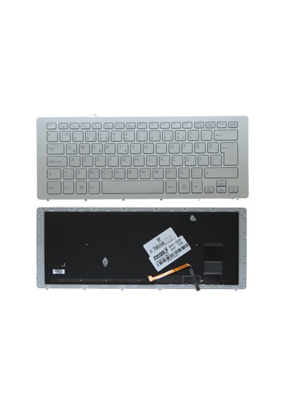 Sony Uyumlu Vaio SVF15N15ST, SVF15N15STS Klavye Işıklı (Gümüş TR) (Pars Power) Gümüş - ışıklı 803654
