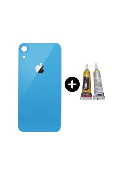 Apple Uyumlu iPhone Xr Arka Pil Batarya Kapak Mavi + B7000