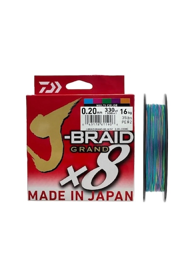 Daiwa J-braid Grand 300m 0.20mm 8x Multi Color İp Misina