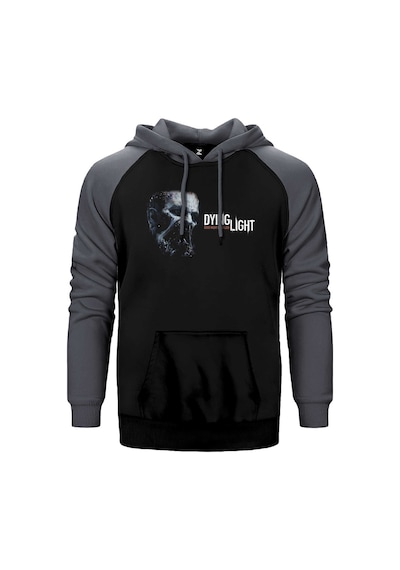 Dying Light Zombi Head Gri Renk Reglan Kol Kapşonlu Sweatshirt Gri