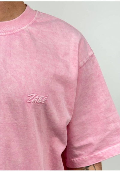 Zaee Nakışlı Oversize Tişört Pembe