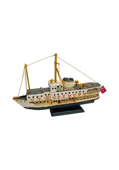 Dekoratif Metal Gemi İstanbul Yolcu Vapuru 34cm
