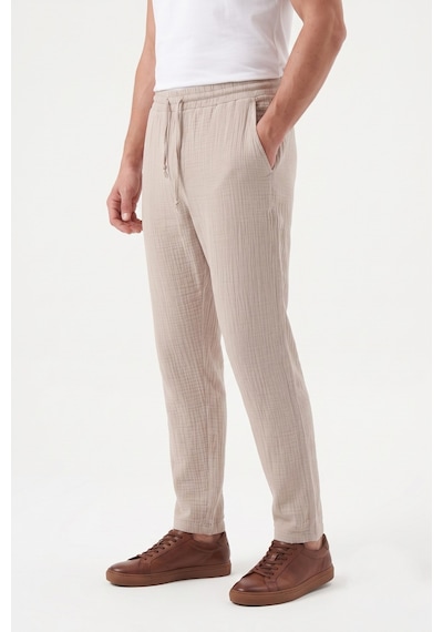 Mösyö Erkek Baggy Kalıp Müslin Kumaş Pantolon Bgl-st05592 Bej