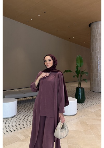 Riella Butik Luvena Oysho Tesettür Takım Mor