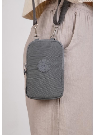 Baginn Klinkır Kumaş Mini Çapraz Askılı Kadın Cep Telefonu Çantası Mini Cüzdan Çanta 20 10 Cm Su İtici Gri