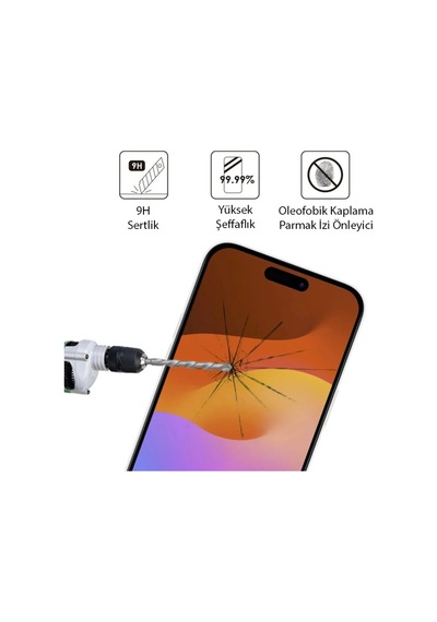 Ally Apple, Uyumlu iPhone 15 Pro Full Glue Tempered Kırılmaz Cam Ekran Koruyucu- 5775